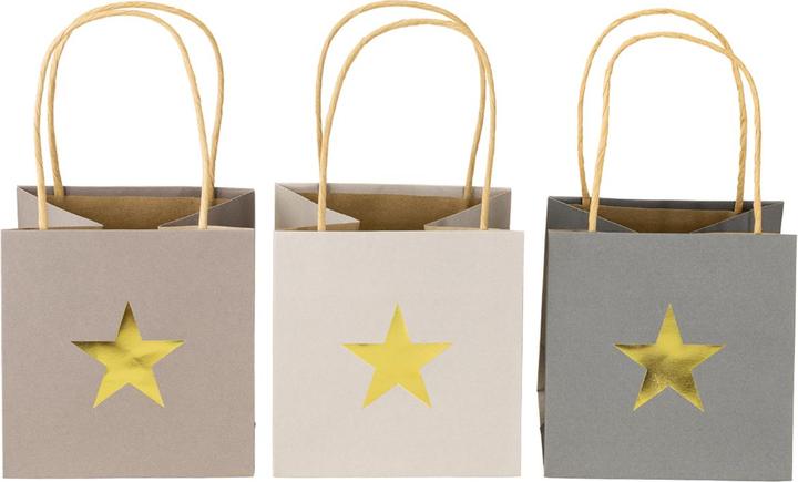 Produktbild Viana Kleine tüten mit Stern und Naturhenkeln, quadratisch und stabil (9x)