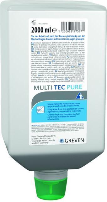 PGP GREVEN Multi-Tec PURE 2 L skin protection lotion for heavily stressed hands and for high levels of