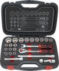Tecos Spanner set 1/2", 24-piece, hexagon sockets, ratchet with 72 teeth and quick-release, supplied as