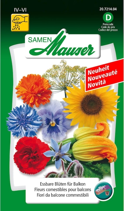 Samen Mauser Fiori commestibili per il balcone (Semi di piante)