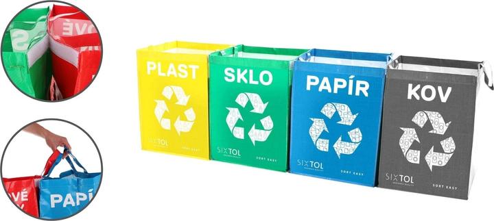 Actual product image Sixtol Waste separation bag SORT EASY 4 METAL, 30x30x40cm, 4x36l, 4 pieces (4 x, 36 l)