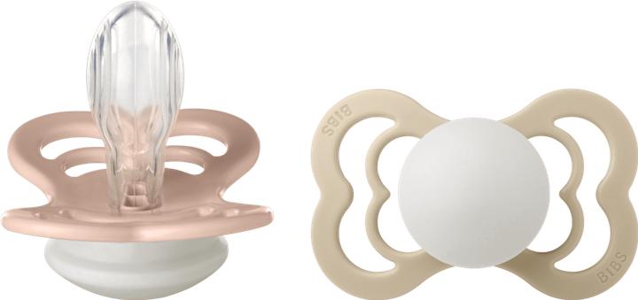 Immagine prodotto Bibs Succhietto supremo in silicone (confezione da 2), Vanilla & Blush Night (taglia 1, 0-6M) (2 x, fino a 6 M.)