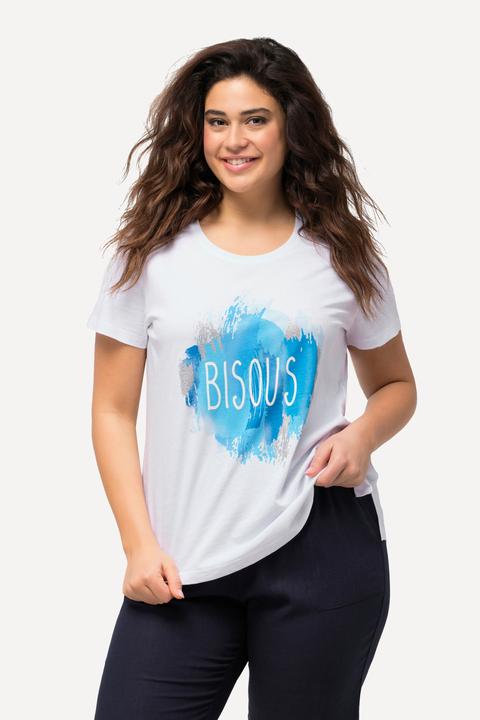 Image du produit Ulla Popken T-shirt bisous, coupe Classic. Col rond et manches courtes (42, 44)
