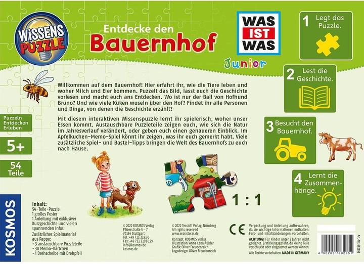 Actual product image Kosmos Knowledge puzzle What is What Junior - Discover the farm (54 pieces)