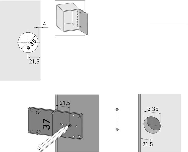 Actual product image Hettich Ankrn-Schablone (Perforated plate, 1 pcs.)