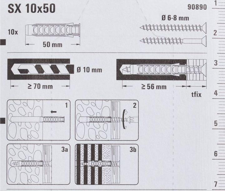 Produktbild Fischer 90873 Unidübel UX 8X50 S NV (10 Stk.)