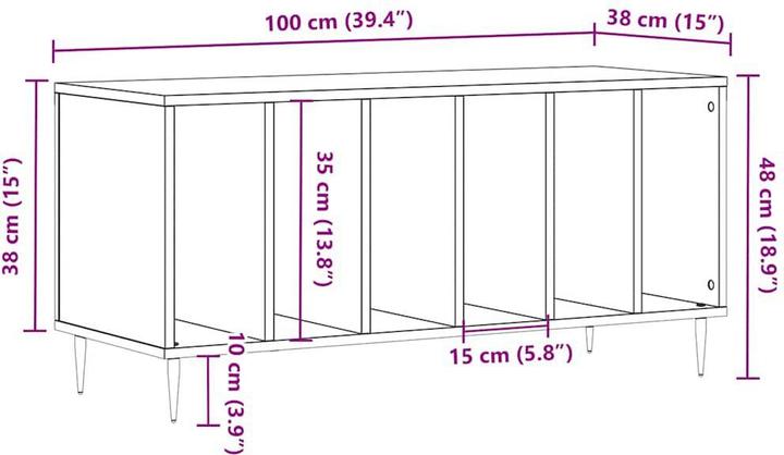Image du produit vidaXL Plattenschrank (100 x 38 x 48 cm)