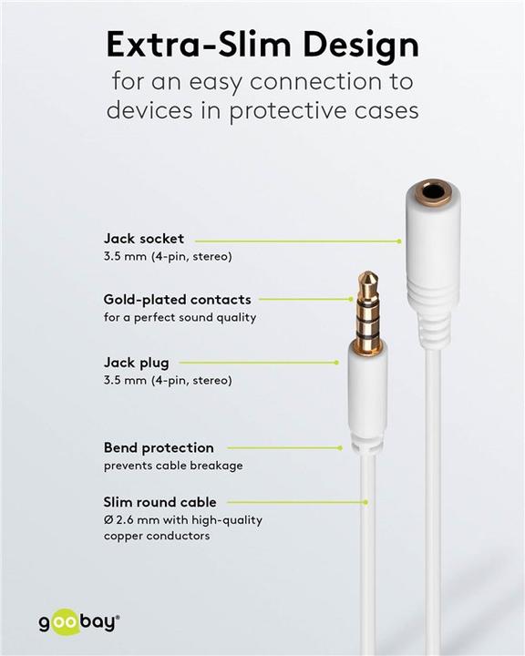 Immagine prodotto Goobay 3.5mm Klinke — 3.5mm Klinke (5 m, Connettore da 3,5 mm (AUX))