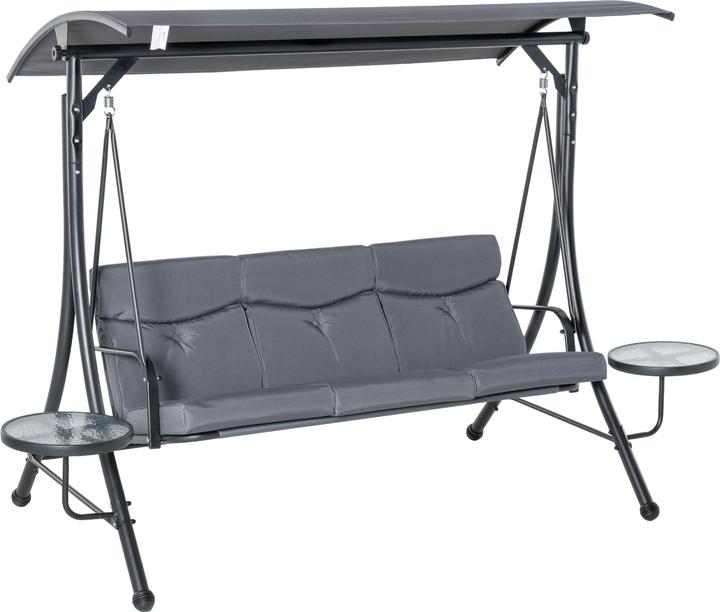 Outsunny Altalena Hollywood a 3 posti con tettuccio parasole regolabile
