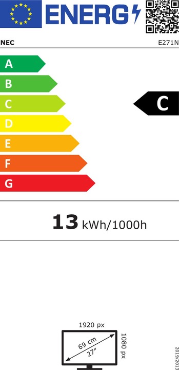 Energie-Label NEC MultiSync E271N (1920 x 1080 Pixel, 27")