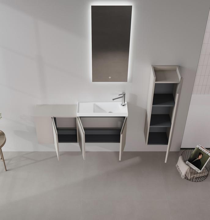 Produktbild Homitis Perla 110 Bathroom Cabinet With Sink & Mirror Set (2 Pieces)