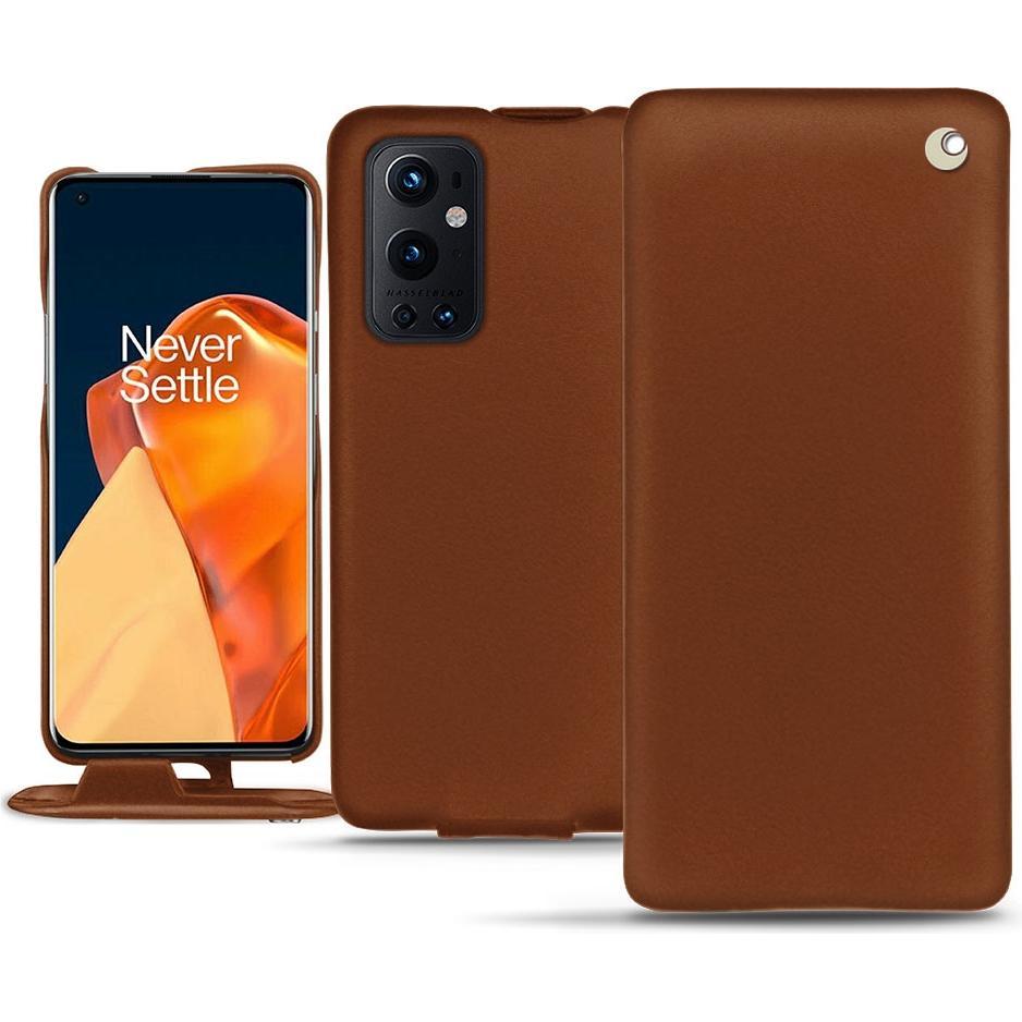 Noreve Lederschutzhülle vertikal (OnePlus 9 Pro), Smartphone Hülle, Braun