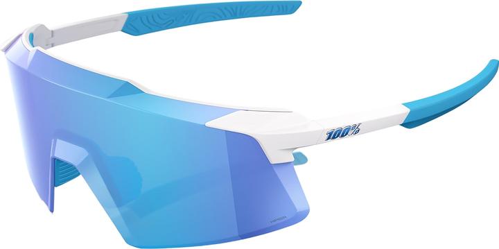 100% Aerocraft - Matte White - HiPER Blue Mirror Lens (Blanc mat, HiPer bleu)