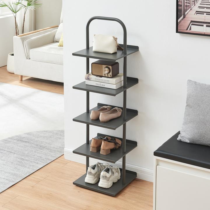Image du produit En.Casa Schuhregal Poytya Stahl 119x34x32 cm Anthrazit