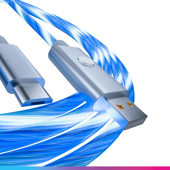 Produktbild Oniverse Micro Usb Charge Cable With Led, 2 Meters - White (2 m)