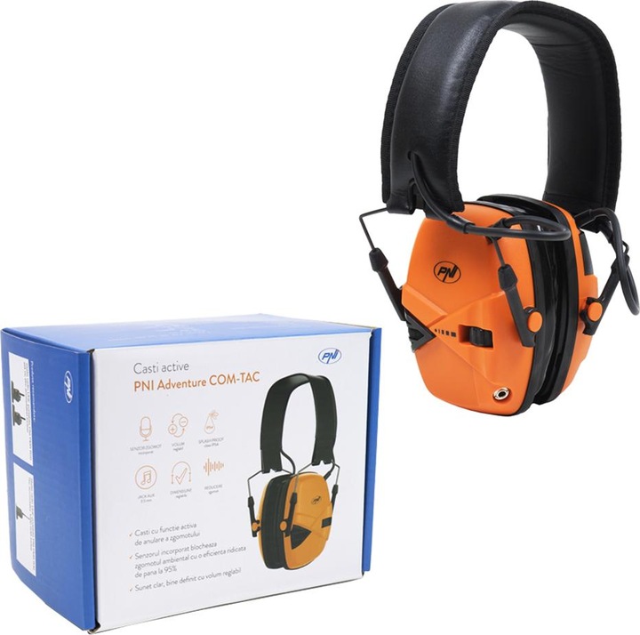 Actual product image PNI Adventure COM-TAC active headphones for automatic sound adjustment when hunting in the shooting (4 h, Wireless)