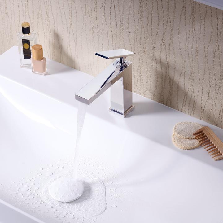 Productafbeelding hansgrohe Tecturis E ngreeps wastafelkraan 110 CoolStart met trekwaste chroom