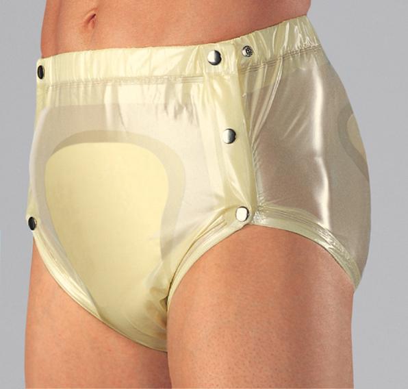 Actual product image Suprima PVC briefs buttonable at the side Ladies & Gents milky (1 x, S, M, L)