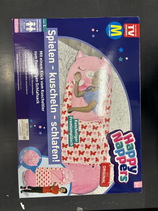 Immagine prodotto Happy Nappers Nappers Cat rosa | Grande 6-12 anni | Gioca - coccola - dormi | Sacco a pelo per bambini (137 cm)