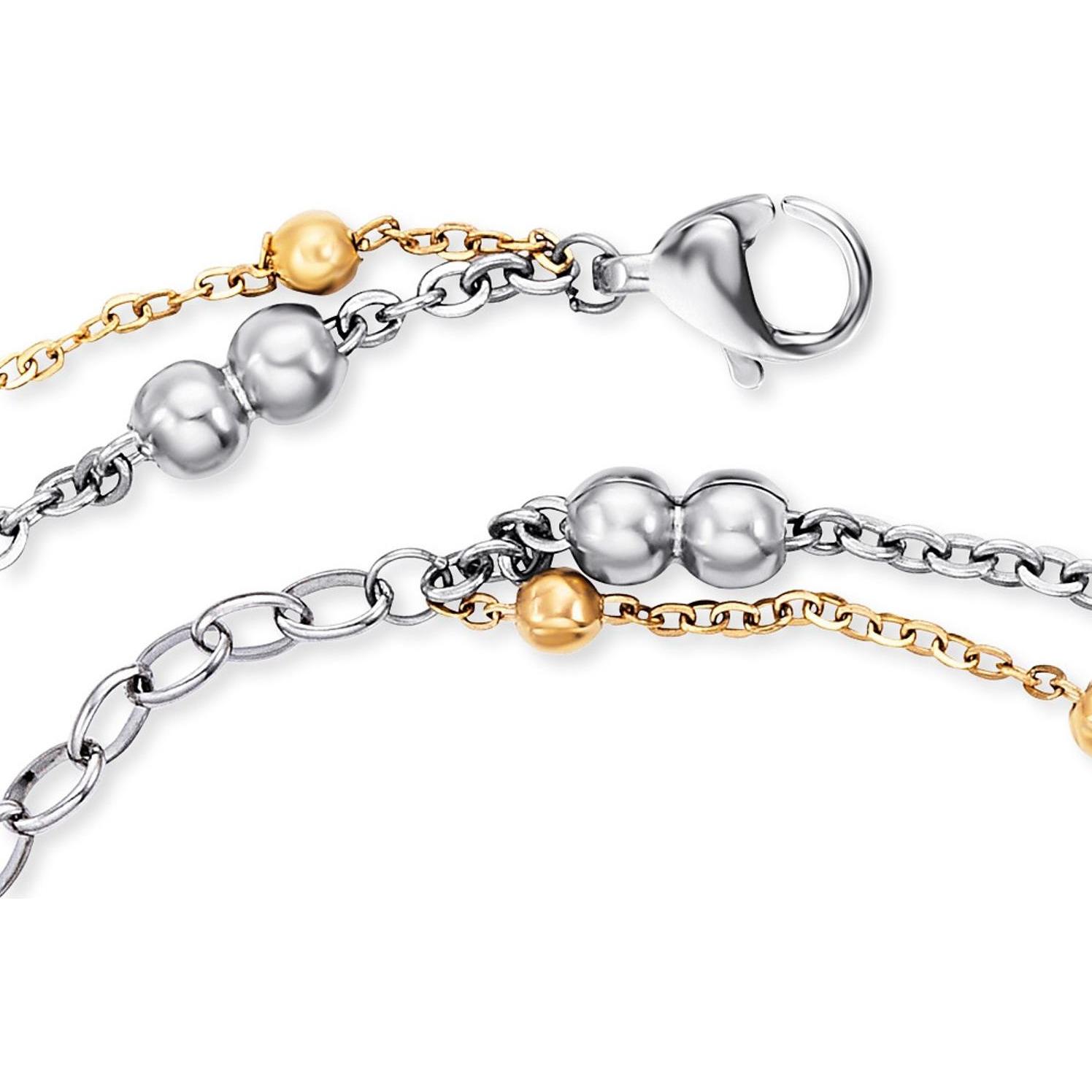 Thumbnail - Engelsrufer, Fussschmuck, Fusskette Dots Bicolor, (Edelstahl, 27 cm)