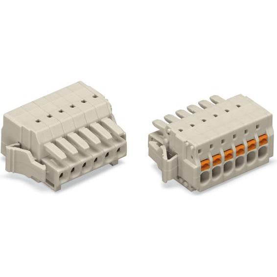 Wago Connettore multipoint femmina a 1 filo, Cavo + Spina elettrica, Grigio