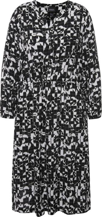 Produktbild Ulla Popken Kleid, Tunnelzug, Tunika-Ausschnitt, Taschen, Langarm (56)