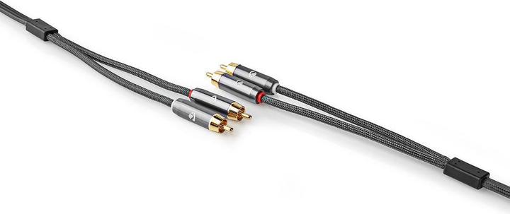 Image du produit Nedis Câble audio stéréo 2X RCA mâle 2X RCA mâle Plaqué or 5.00 m rond Gris / Gun Metal Gris Ve (5 m)