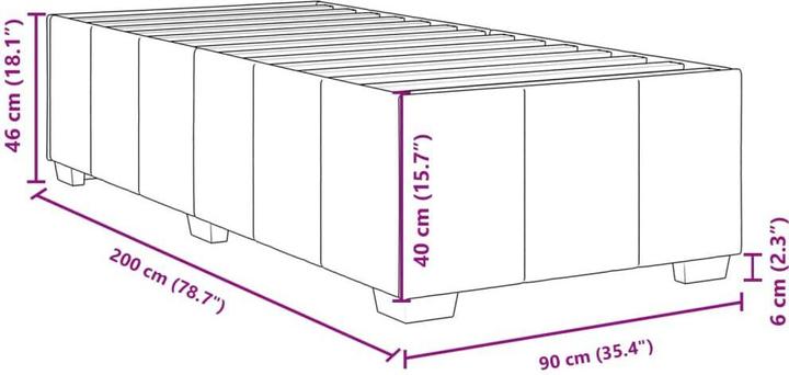 Actual product image vidaXL Fabric bed frame (90 x 200 cm)