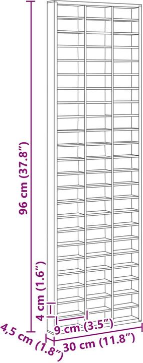 Produktbild vidaXL Wanddisplay-Case (30 x 30 x 96 cm)