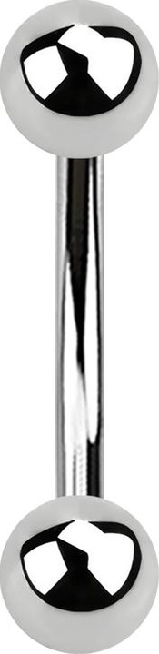 Produktbild Star Piercing Banane silber mit zwei Kugeln (ohne Messing, Chirurgenstahl 316L)