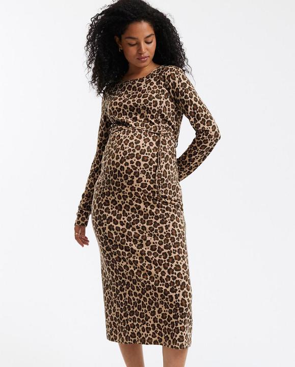 Image du produit La Redoute Collections Robe de maternité en jersey imprimé léopard (L)