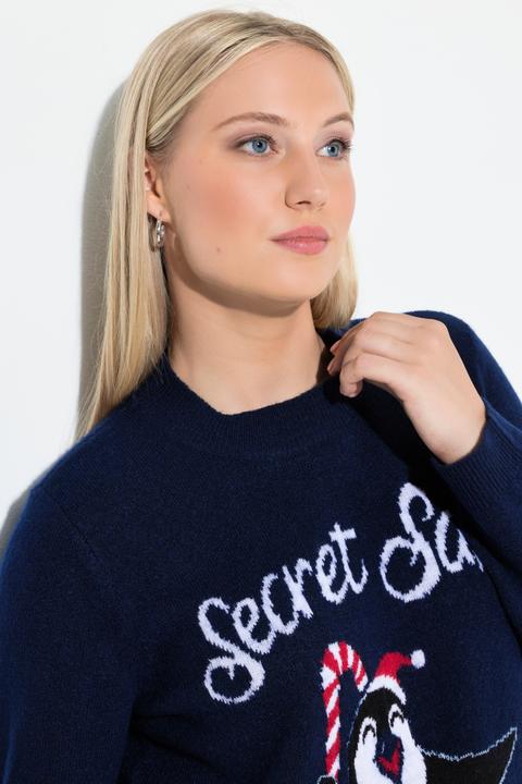 Produktbild Ulla Popken Pullover, Weihnachtsmotiv, Stehkragen, Langarm (62)