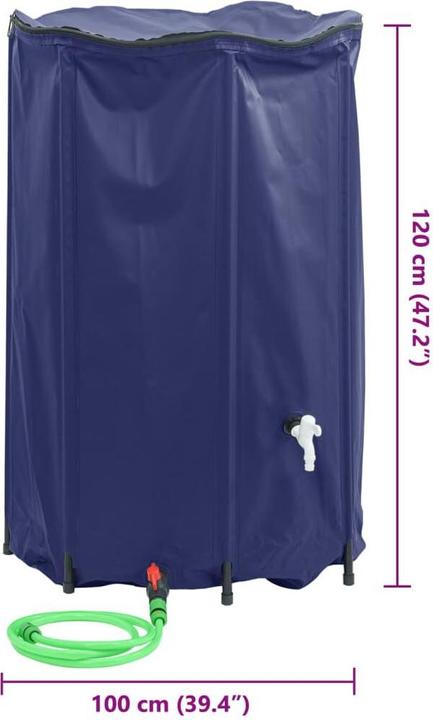 Produktbild VidaXL Wassertank mit Wasserhahn Faltbar 1000 L PVC (1000 l)