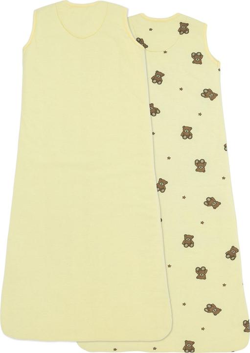 Actual product image Meyco 2-p slpzk gevoerd 110cm Teddy Bear allover/soft yellow (110 cm, Summer, Winter, Spring, Autumn)