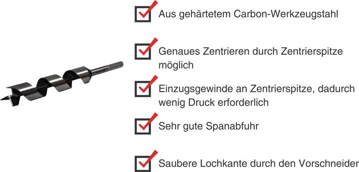 Immagine prodotto Paulimot Schlangenbohrer Ø 32 mm, Länge 230 mm, Form Lewis (32 millimetri)