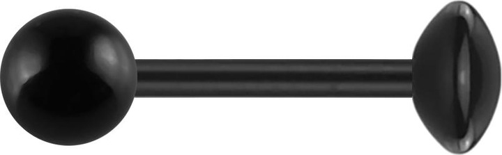 Actual product image Star Piercing Barbell Absolute Black with ball and disc (without brass, Surgical steel 316L)