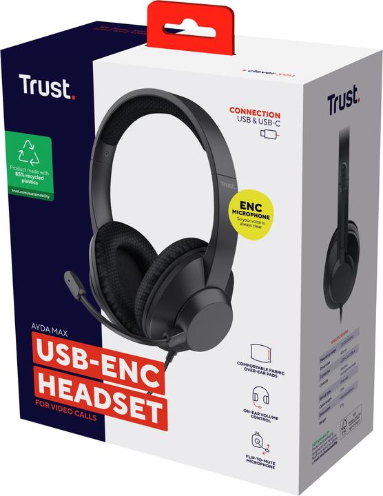 Produktbild Trust Ayda Max Usb-Enc Headset (Kabelgebunden, USB-A)
