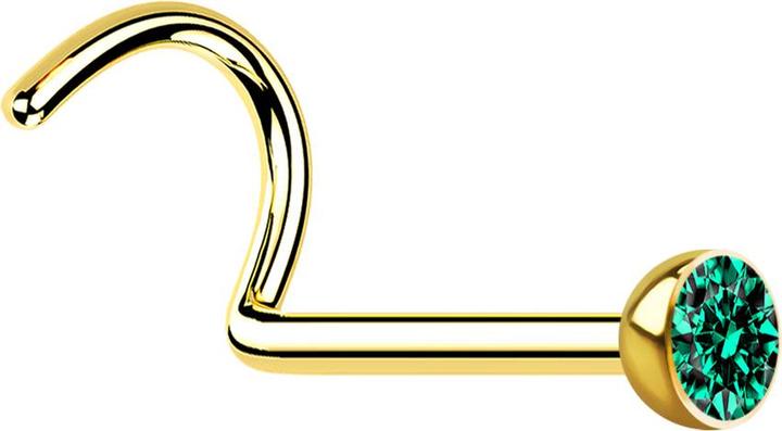 Immagine prodotto Star Piercing Borchia da naso curva placcata oro con cristallo turchese (senza ottone, Acciaio chirurgico 316L)