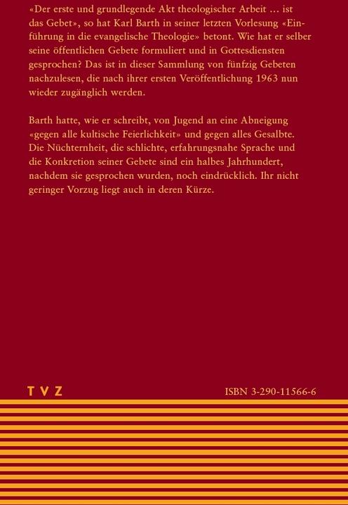 Produktbild Fünzig Gebete (Deutsch, Karl Barth, 2005)