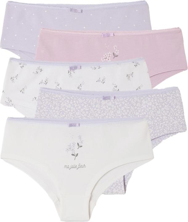 Produktbild Vertbaudet Bio-Kollektion: 5er-Pack Mädchen Shortys mit Blumen (92, 5er Pack)