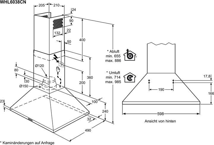 Nährwerte und Zutaten Electrolux WHL6038CN (Wandhaube)