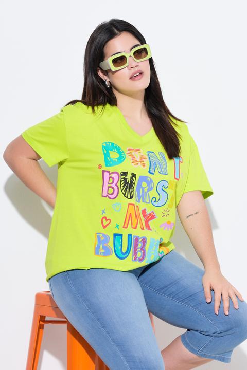 Produktbild Angel of Style T-Shirt, Boxy Fit, bunter Schriftzug (50)