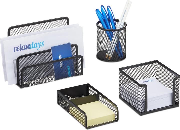 Image du produit Relaxdays Ensemble de 4 accessoires de bureau