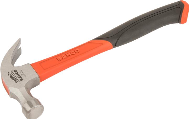 Actual product image Bahco Claw hammer rubber handle with bent nails - 16 oz (454 g)