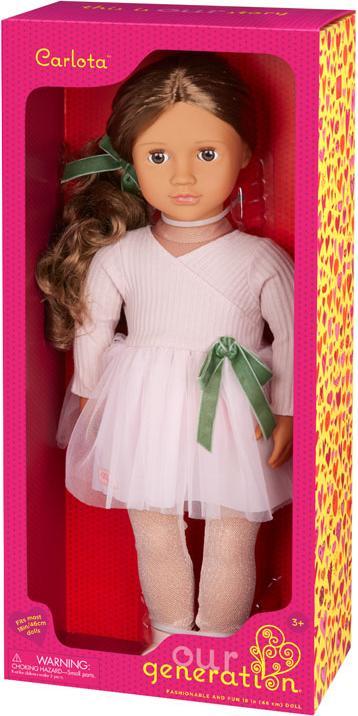 Immagine prodotto Our Generation – 46 cm Ballerina-Puppe – Gewelltes brünettes Haar & braune Augen – Ballettkleid – Ro