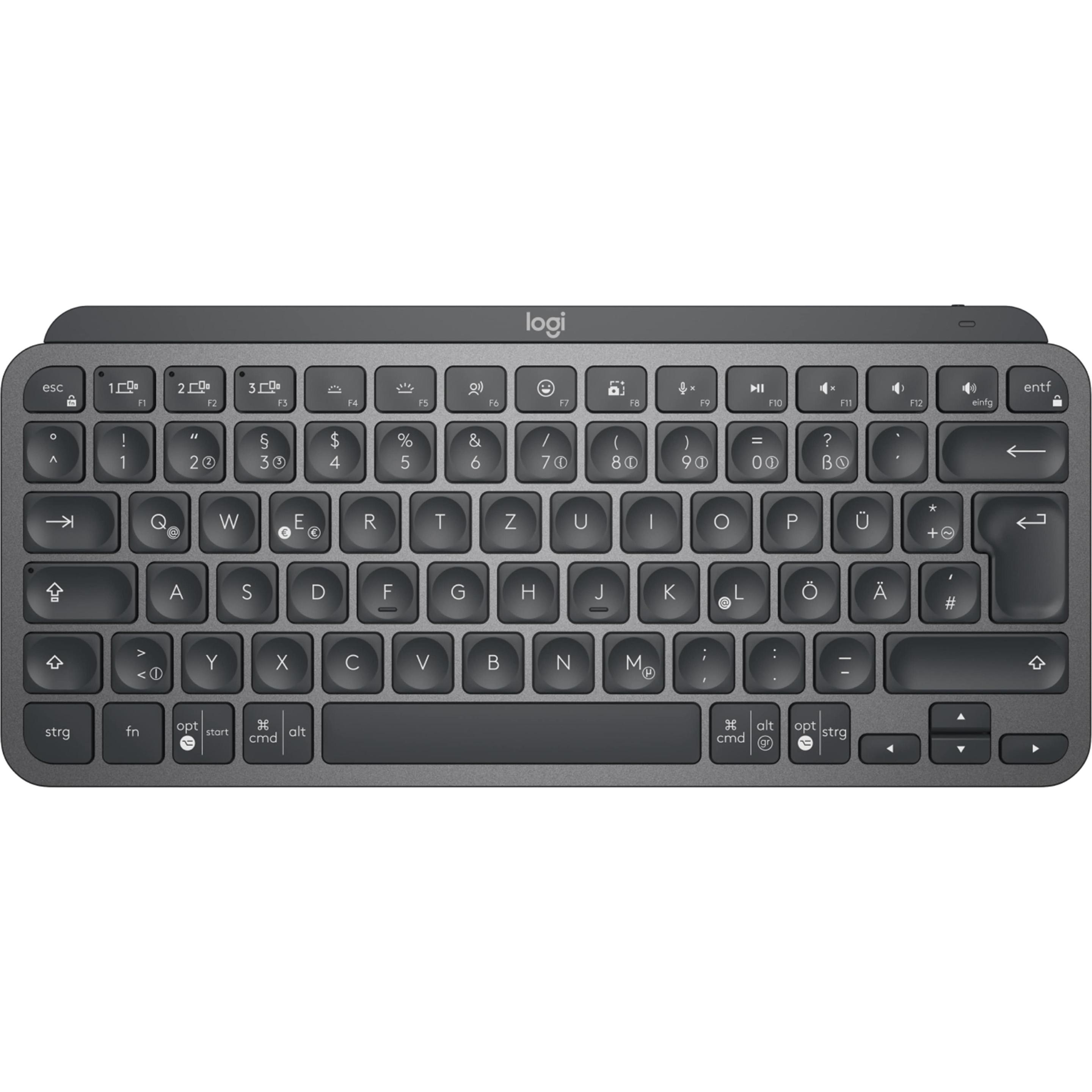 Logitech MX Keys Mini for Business (DE, Kabellos), Tastatur, Grau
