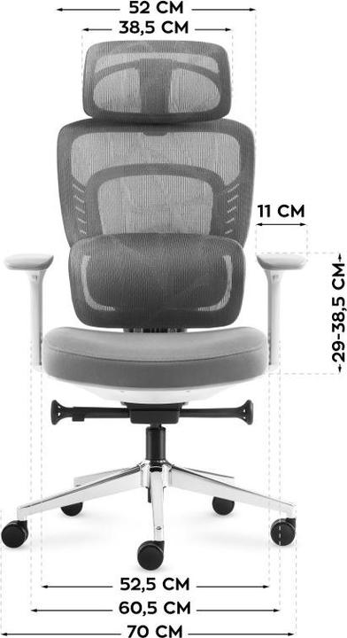 Actual product image Mark Adler Bürostuhl mit Massage Visioner 6.1 Grau