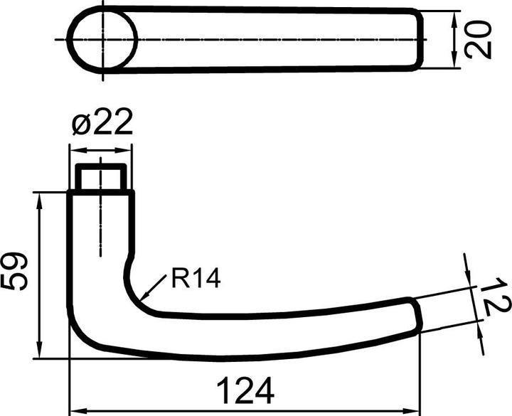 Actual product image Glutz Door handle 5060 pull (Door handle)
