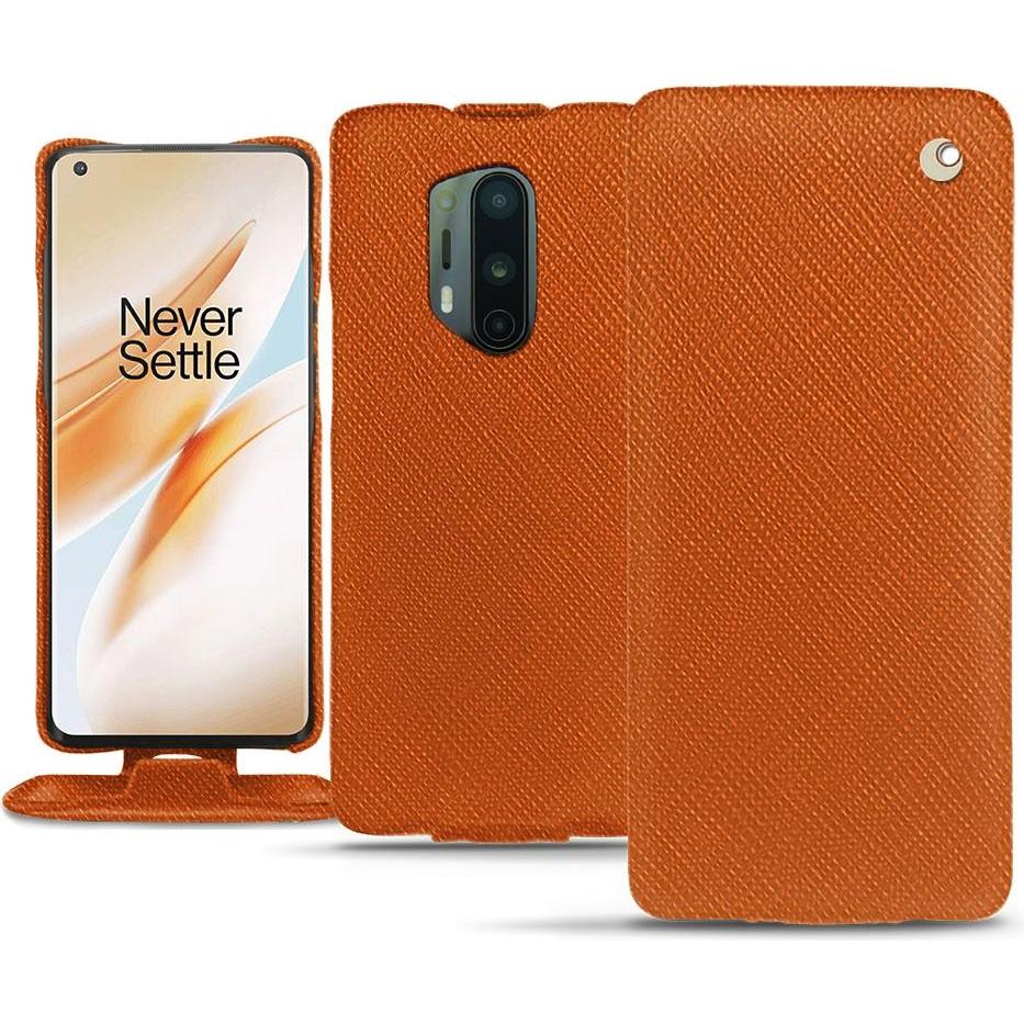 Thumbnail - Noreve Lederschutzhülle vertikal (OnePlus 8 Pro), Smartphone Hülle, Orange