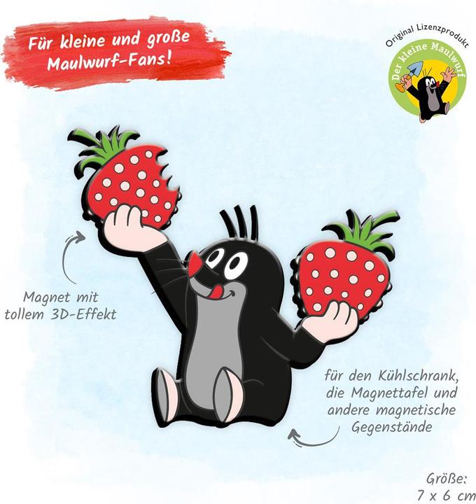 Produktbild Der kleine Maulwurf Erdbeere 3 D Magnet (1 x)
